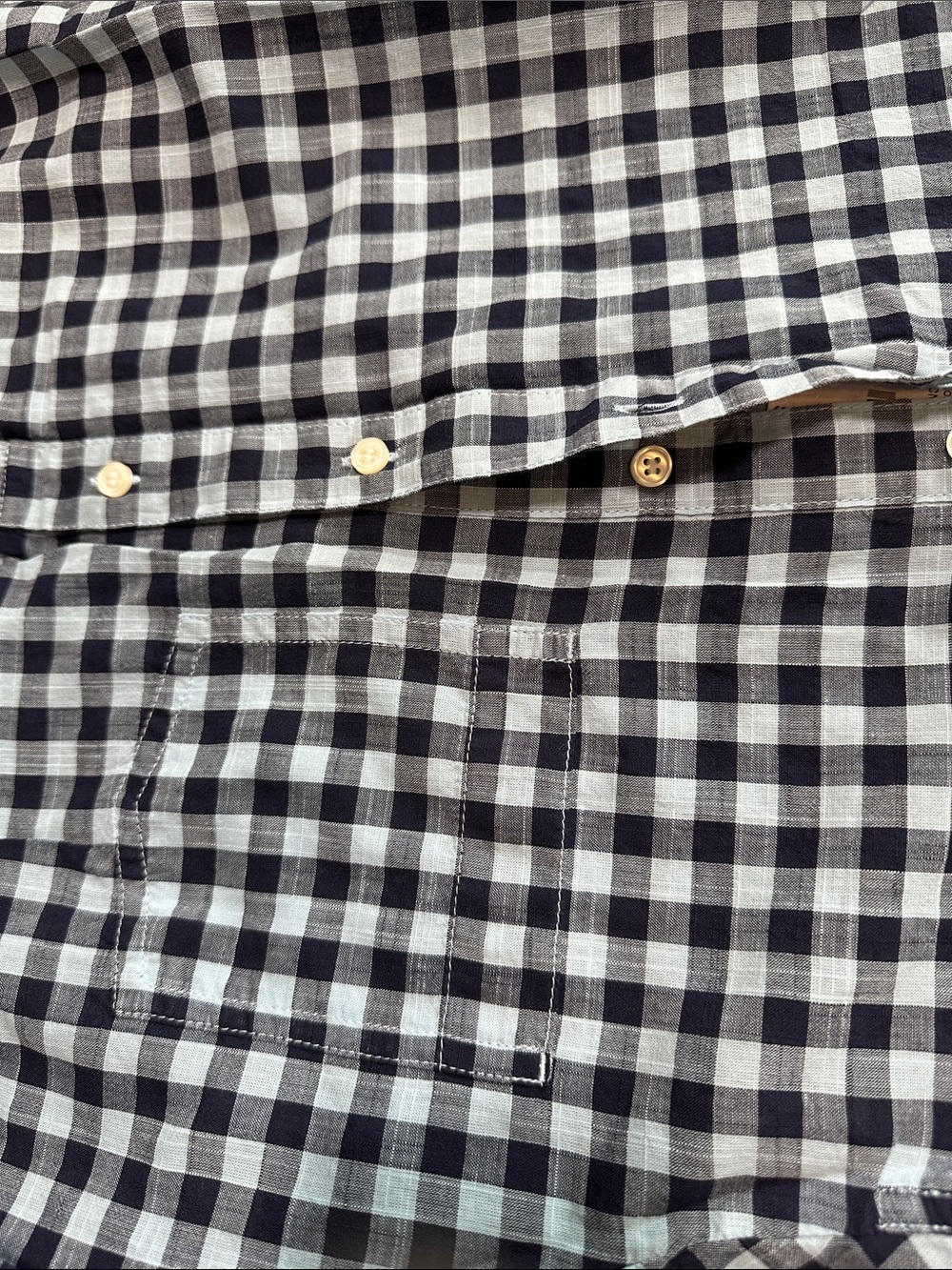 J.Crew Blue & Navy Gingham 100% Cotton Popover Shirt Size Small (NWT) - Picture 3 of 10